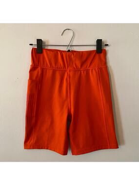 Savage X Fenty Sport Orange Biker Shorts Workout Women's size 12 / 14 Large